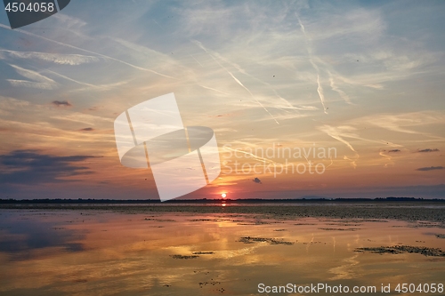 Image of Sunset over a lake