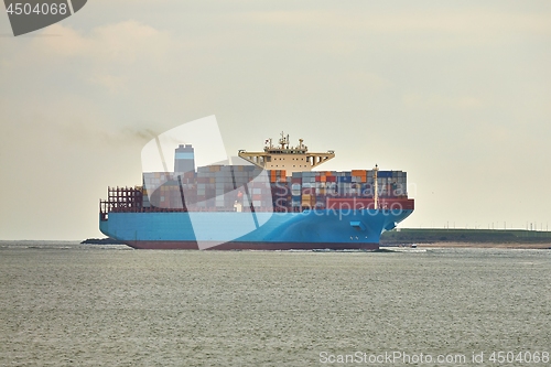 Image of Huge Container Ship in the Port of Rotterdam