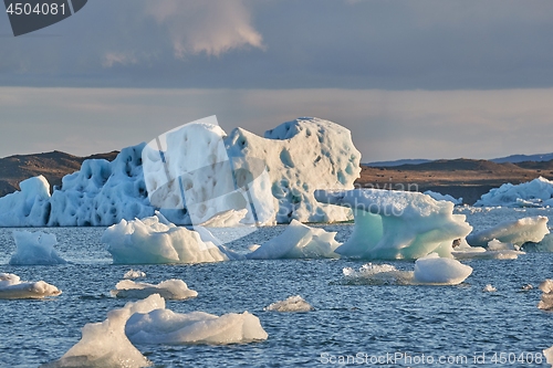 Image of Glacial lake with icebergs