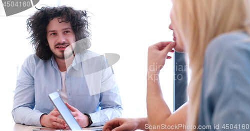 Image of Startup Business Team At A Meeting at modern office building