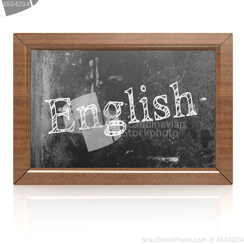 Image of English written on blackboard