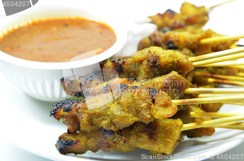 Image of Chicken satay with peanut sauce