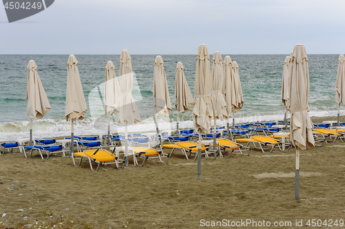 Image of Empty beach in Leptokaria, Macedonia, Greece