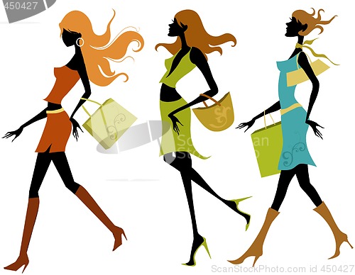 Image of shopping girls