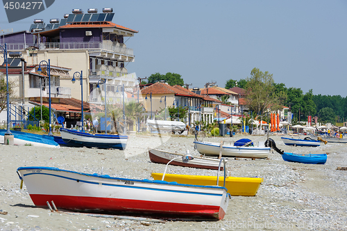 Image of Fishing boats at the beach in Leptokaria, Macedonia, Greece