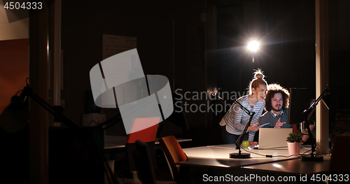 Image of young designers in the night office