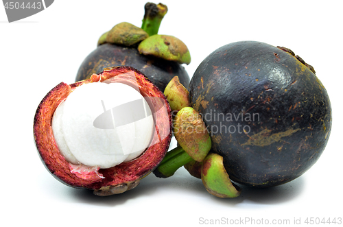 Image of Ripe mangosteen fruit isolated