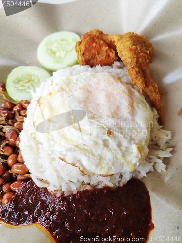 Image of Nasi lemak served in the restaurant