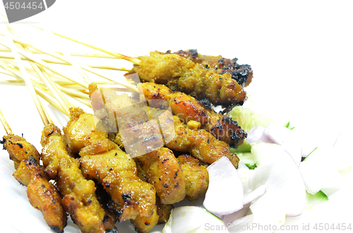 Image of Chicken satay. Traditional Malay food