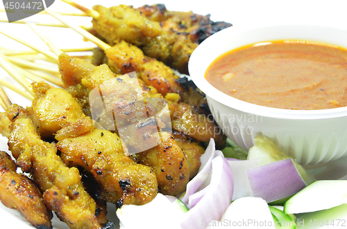 Image of Chicken satay with peanut sauce