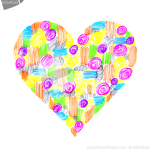 Image of Abstract heart with colorful pattern