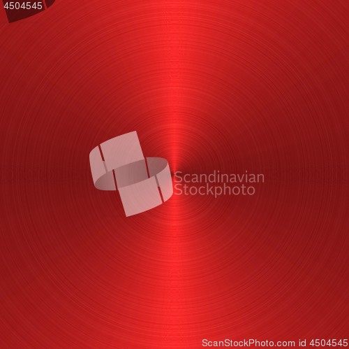 Image of Red metal texture with concentric circular pattern