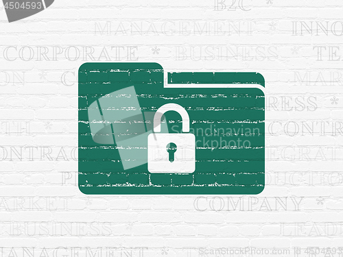 Image of Finance concept: Folder With Lock on wall background