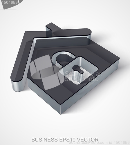 Image of Finance icon: extruded Black Transparent Plastic Home, EPS 10 vector.