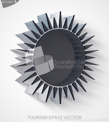Image of Vacation icon: extruded Black Transparent Plastic Sun, EPS 10 vector.