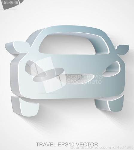 Image of Vacation icon: extruded Metallic Car, EPS 10 vector.