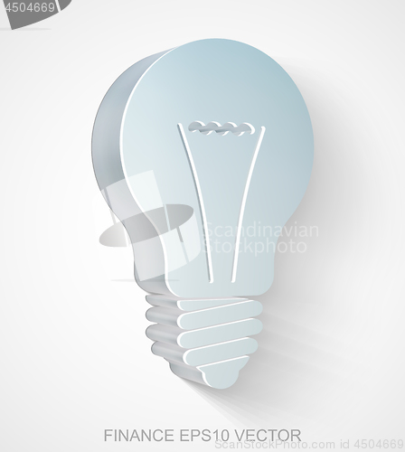 Image of Business icon: extruded Metallic Light Bulb, EPS 10 vector.