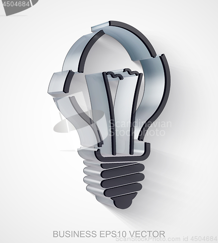 Image of Finance icon: extruded Black Transparent Plastic Light Bulb, EPS 10 vector.