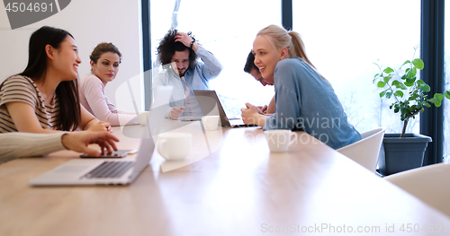 Image of Startup Business Team At A Meeting at modern office building