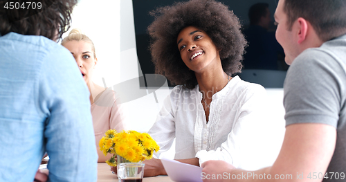 Image of Multiethnic startup business team on meeting