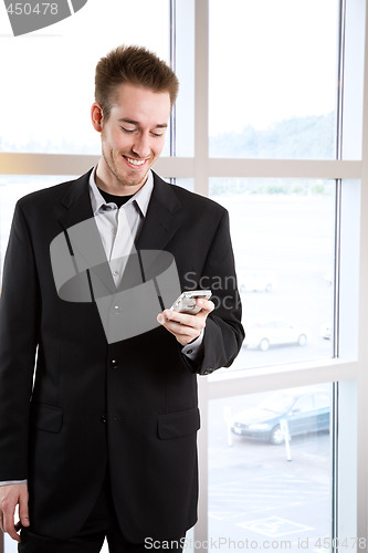 Image of Happy caucasian businessman