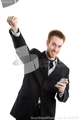 Image of Happy caucasian businessman