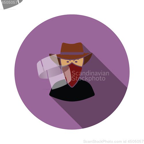 Image of Cowboy with a scarf on face icon