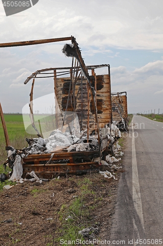 Image of Burned Lorry Trailer