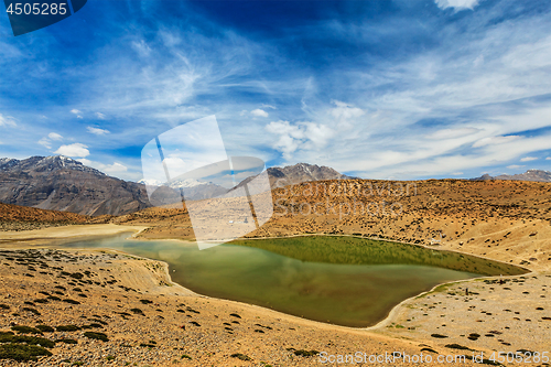 Image of Dhankar lake in Himalayas