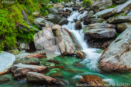 Image of Bhagsu waterfall. Bhagsu, Himachal Pradesh, India