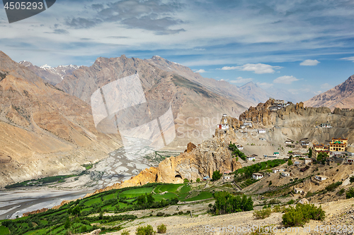 Image of View of Spiti valley and Dhankar Gompa in Himalayas