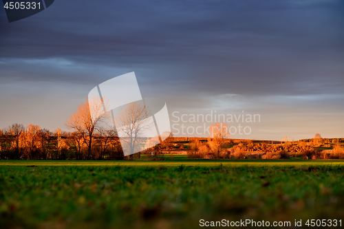 Image of Landscape of Maisach at Sunset