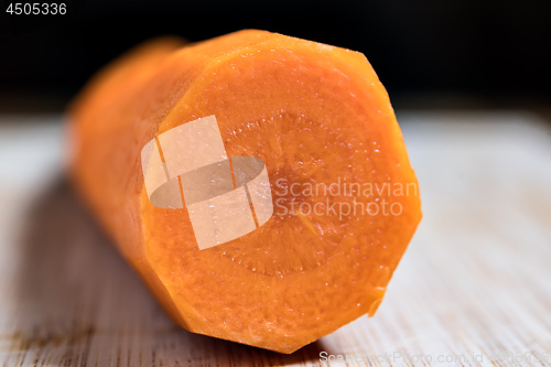 Image of Closeup of orange sliced carot