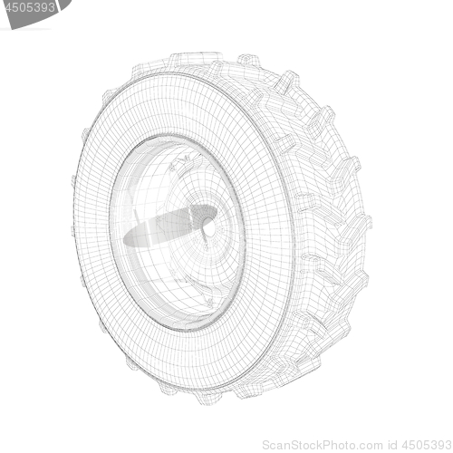 Image of 3D model of tractor wheel