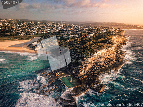 Image of North Curl Curl beach and rock pool  scenic views