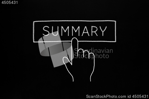 Image of Hand Cursor Clicking Summary Button Concept