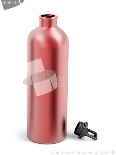 Image of Red metal water bottle