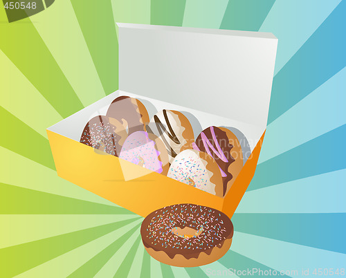 Image of Box of donuts illustration