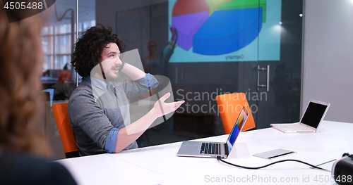 Image of Startup Business Team At A Meeting at modern office building