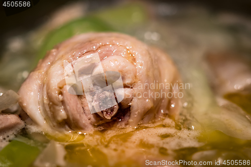 Image of closeup of a homemade chicken bouillon