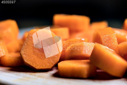 Image of Closeup of orange carot slices
