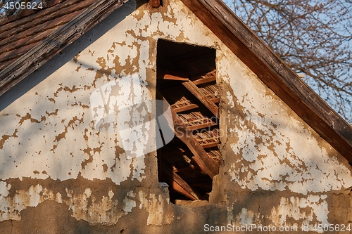 Image of Abandoned house roof and attic