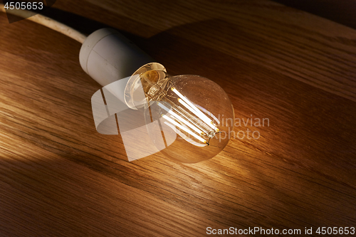 Image of Light bulb on a table