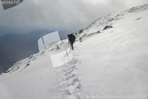 Image of Mountain hiking in snow