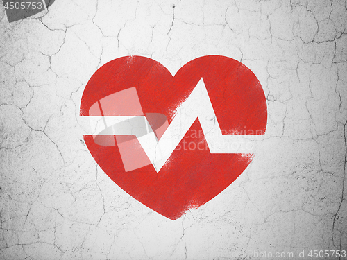 Image of Medicine concept: Heart on wall background