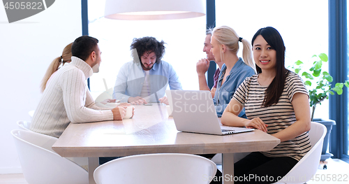 Image of Startup Business Team At A Meeting at modern office building