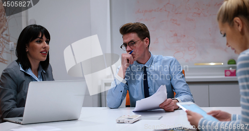 Image of Startup Business Team At A Meeting at modern office building