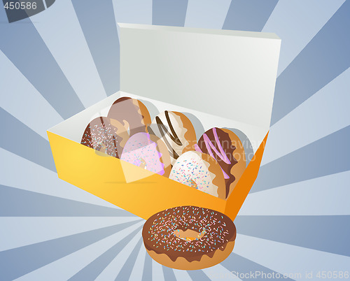 Image of Box of donuts illustration