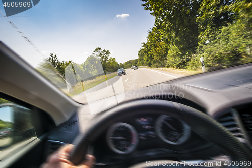 Image of View from a fast moving car