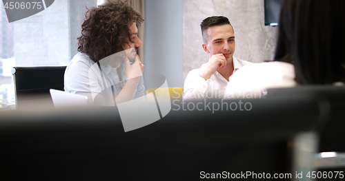 Image of Startup Business Team At A Meeting at modern office building